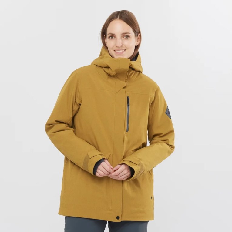 Chaquetas De Esquí Salomon Stance Cargo Insulated Encapuchado Mujer Amarillos | MX SKQA486